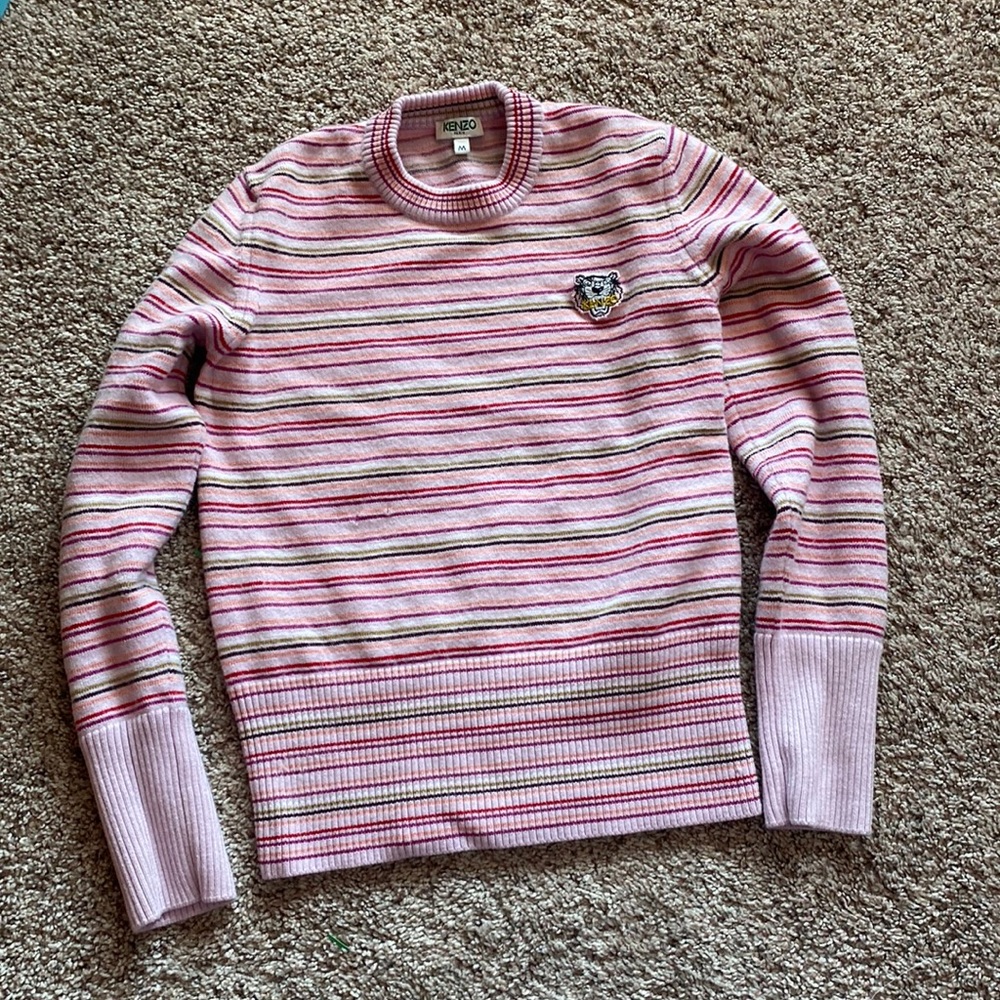 KENZO Tiger Striped Wool Blend Sweater